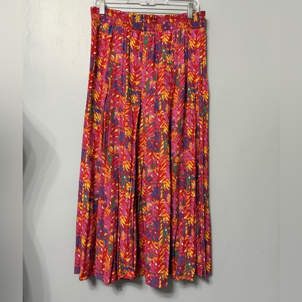 Carole Little Red and Yellow A-Line Skirt